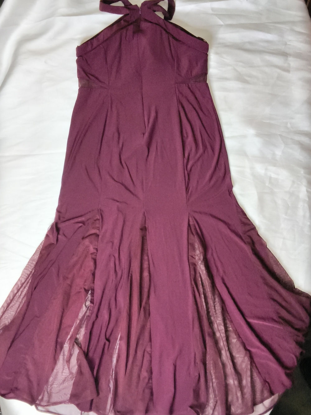 Night Way Collections Plum Halter Maxi Dress